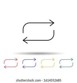 circular arrows multi color style icon. Simple thin line, outline vector of web icons for ui and ux, website or mobile application