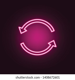 circular arrows neon icon. Elements of web set. Simple icon for websites, web design, mobile app, info graphics