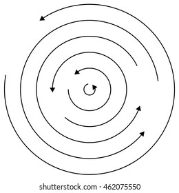 Circular arrows - Random concentric circles with arrows for twist, rotation, centrifuge, cycle concepts.