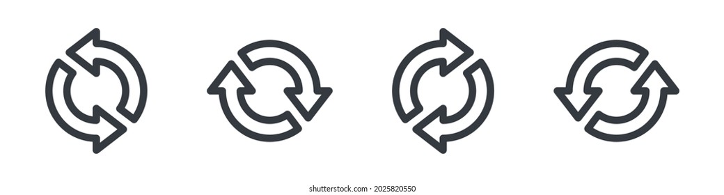 Circular arrows. Recycle icons. Vector arrows. Roundabout Circulation. Vector illustration