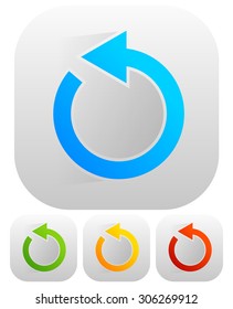 Circular arrows for recycle, repetition, rotation or cycle, synchronization, forward/backward concepts. Arrows in circle vector graphics.