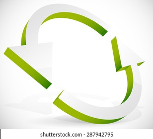 Circular arrows for recycling, renewal, circulation concepts, vector. 