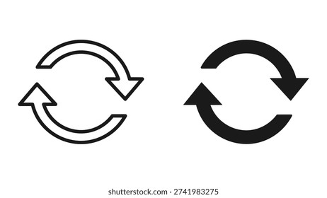 Circular arrows recycling symbol vector illustration flat design graphic