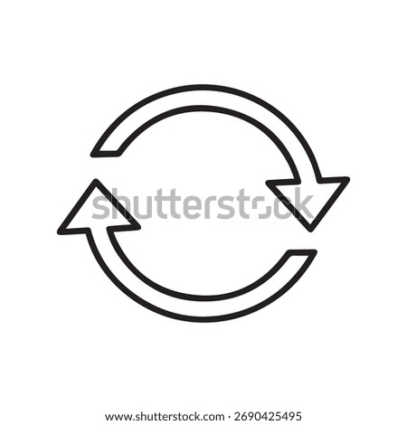 Circular arrows refresh icon representing reload synchronization and continuous digital update