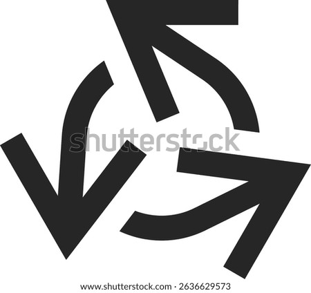 Circular arrows rotating in a clockwise direction, illustrating a seamless representation of continuous motion, cycles, and ongoing processes within a dynamic flow