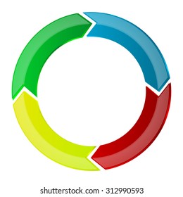 Circular arrows. Round element for infographic. Vector isolated on white.