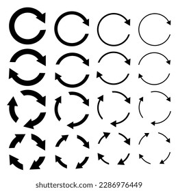 Circular arrows. Round shape. Vector illustration.