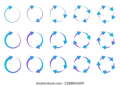 Circular arrows. Round shape. Vector illustration.