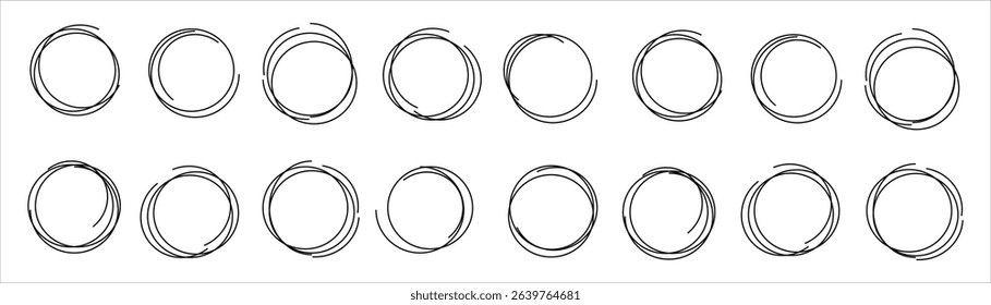 Circular arrows in various rotation styles. Vector icon set for refresh, loop, repeat, update, sync, or cycle concepts in interface and graphic design. Flat minimal style.