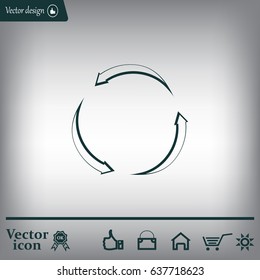 circular arrows vector icon