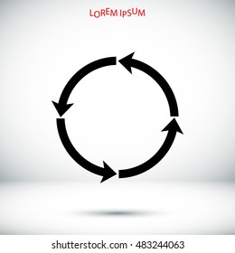 circular arrows vector icon, vector best flat icon, EPS