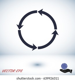 circular arrows vector icon, vector best flat icon, EPS