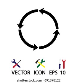 circular arrows vector icon, vector best flat icon, EPS