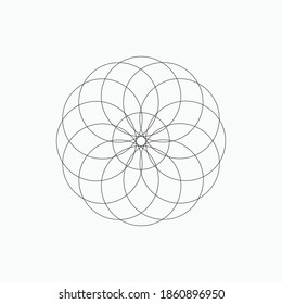 Circular Art Pattern Icon. Symbol - Vector Logo Template.