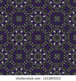 Circular artificial sci-fi looking seamless pattern