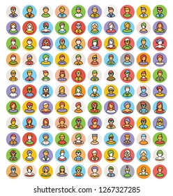 Circular Avatar Icons Set 