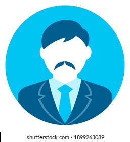 Circular Avatar Vector Illustration (Male)