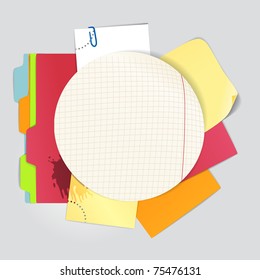 Circular background of an color office stuff