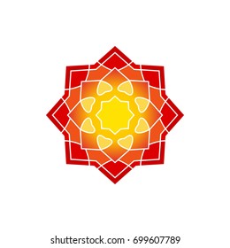 Circular background. Flower round ornament. A stylized mandala