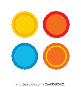 Circular Badge Collection with Vibrant Outlines
