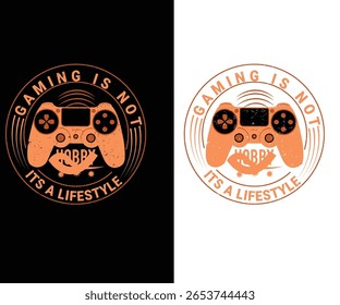 Circular badge with a controller and bold text, perfect for gamers.