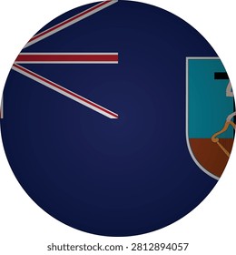 Circular badge depicting the regional flag of Montserrat, featuring a blue ensign with the coat of arms of Montserrat. This versatile graphic element is perfect for travel guides, educational materials, international business presentations, or any pro...