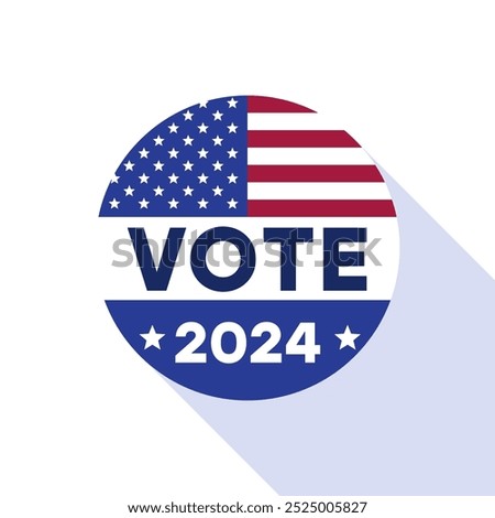Circular Badge Featuring American Flag Design with Vote 2024 Text