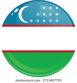 Circular badge featuring the national flag of Uzbekistan.