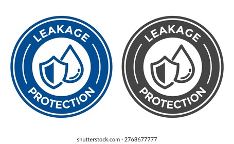 Circular badge logo featuring a shield and water droplets for plumbing and leakage protection services.