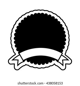 circular badge with ribbon  design