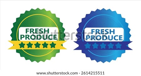 Circular Badges and Fresh Produce Labels – Colorful Seal Designs for Food Packaging and Branding