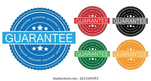 Circular Badges and Guarantee Seals with Bold Typography and Star