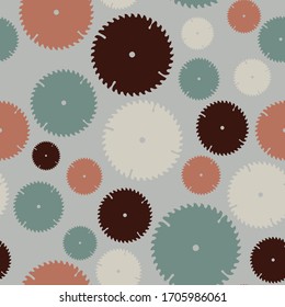 Circular band saw blade seamless repeating background pattern.