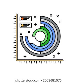Füllfarbensymbol des Kreisbalkendiagramms, Vektorgrafik