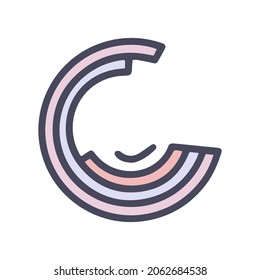 circular bar graph color vector doodle simple icon