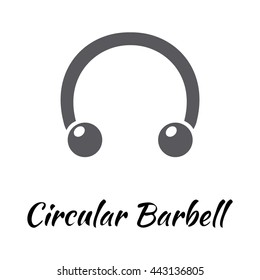 Circular barbell Icon body piercing jewelry for your website design , leaflets , advertising and signage