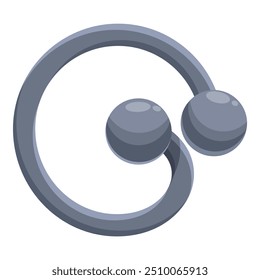 Circular barbell piercing holding two balls, typically used for piercings on the ear, nose, or body