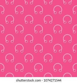 Circular barbells horseshoe vector pink creative seamless pattern or background