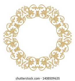  Circular baroque ornament. Decorative element of design of the menu, invitations, cards. Vector graphics.
