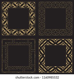Circular baroque patterns. Round floral arabic ornaments. Vintage frame. Greeting card. Wedding invitation. Retro style. Monogram decorative frames. Vector logo template, labels and badges