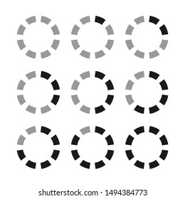 Circular Battery Energy Charge Level set. EPS 10