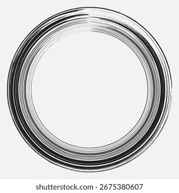 Circular Black Brush Strokes Vector