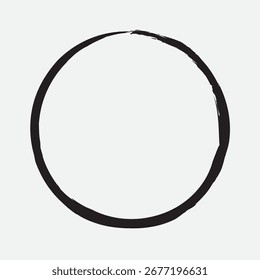 Circular Black Brush Strokes Vector