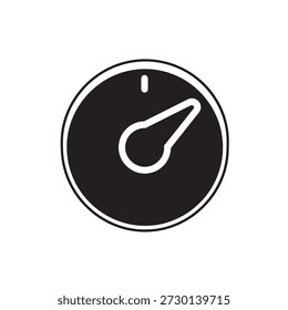 Circular black dial or control knob icon with a white pointer for settings.