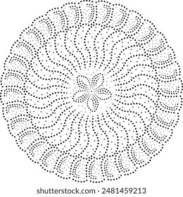 Circular Black Dotted Design Element 