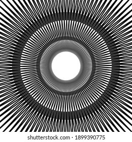 Circular black zigzag pattern with perspective style and forming a hole in the center.