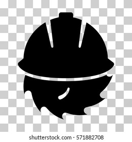 Circular Blade Safety icon. Vector illustration style is flat iconic symbol, black color, transparent background. Designed for web and software interfaces.