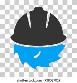 Circular Blade Safety icon. Vector illustration style is flat iconic bicolor symbol, blue and gray colors, transparent background. Designed for web and software interfaces.