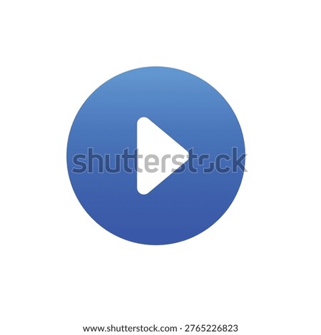 Circular blue forward caret button icon for next step and UI navigation