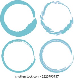 Un cadre circulaire bleu comme un pinceau